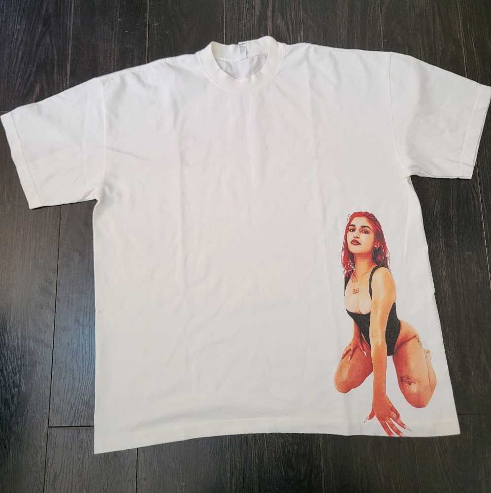 Others Follow Red and White Short Sleeve Tee Graphic Design